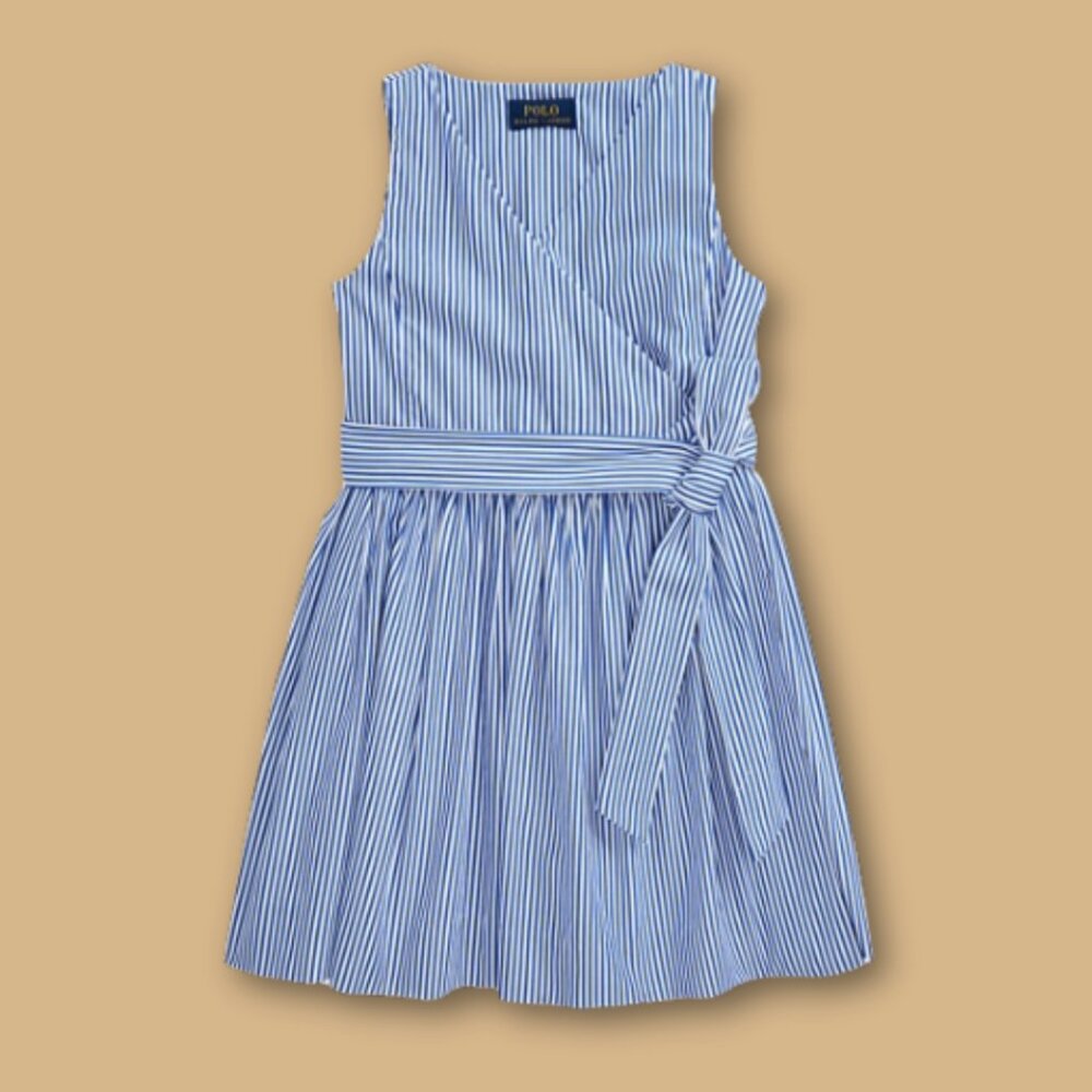 Polo by Ralph Lauren Blue & Whit Stripe Wrap Dress